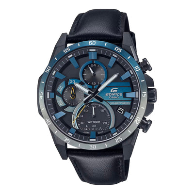 Casio Edifice Windflow Black Leather Strap Watch EQS940NL-1A