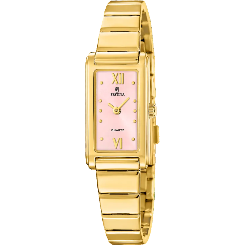 Festina Pink Dial Gold Stainless Steel Women's Watch F20768/3