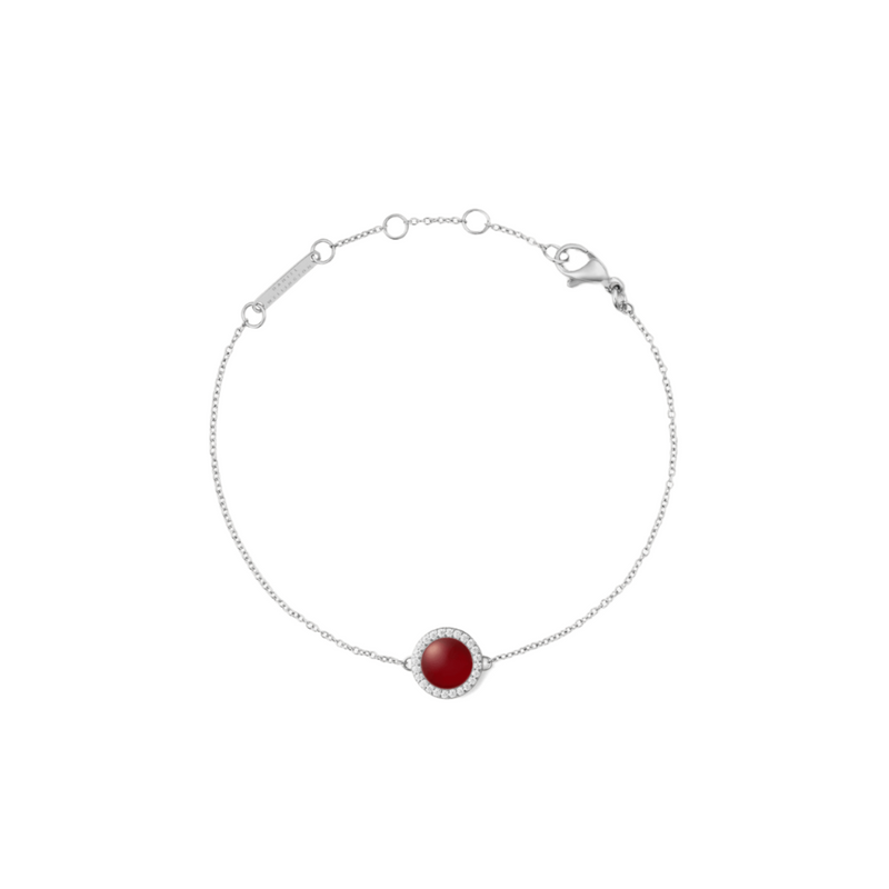 Daniel Wellington Audrey Bracelet Red Agathe Silver Bracelet DW00401434