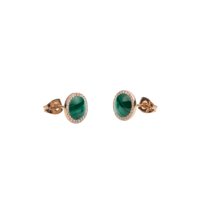 Daniel Wellington Audrey Malachite Rose Gold Earrings DW00401413