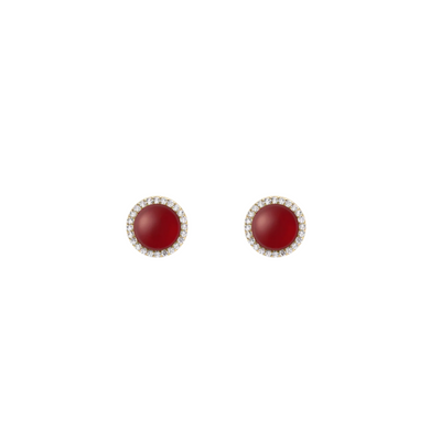 Daniel Wellington Audrey Red Agathe Gold Earrings