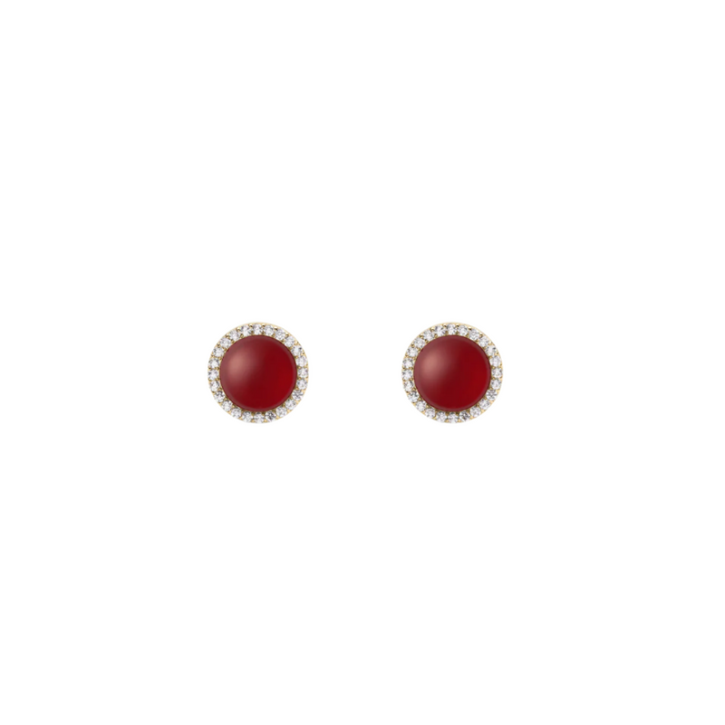 Daniel Wellington Audrey Red Agathe Gold Earrings