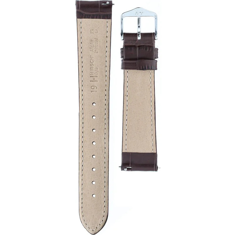 Hirsch Duke Brown Alligator Embossed Leather Watch Band 01029010-2-19