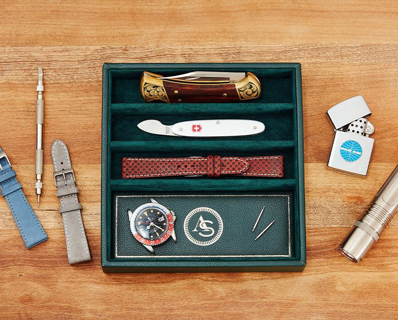 Wolf Analog Shift Watch Strap Valet Tray