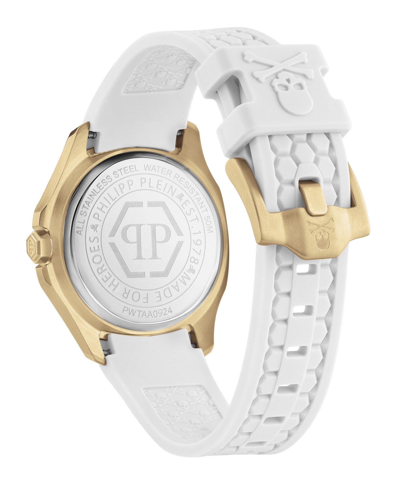 Philipp Plein Spectre White Dial Silicone Band Watch PWTAA0924