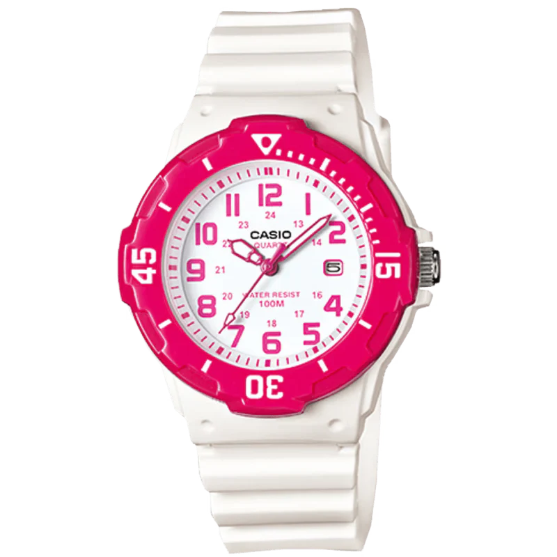 Casio Sports 3-Hand Analog White Dial Womens Watch LRW200H-4B