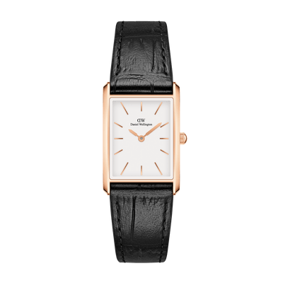 Daniel Wellington Bound Black Crocodile Rose Gold Watch DW00100693