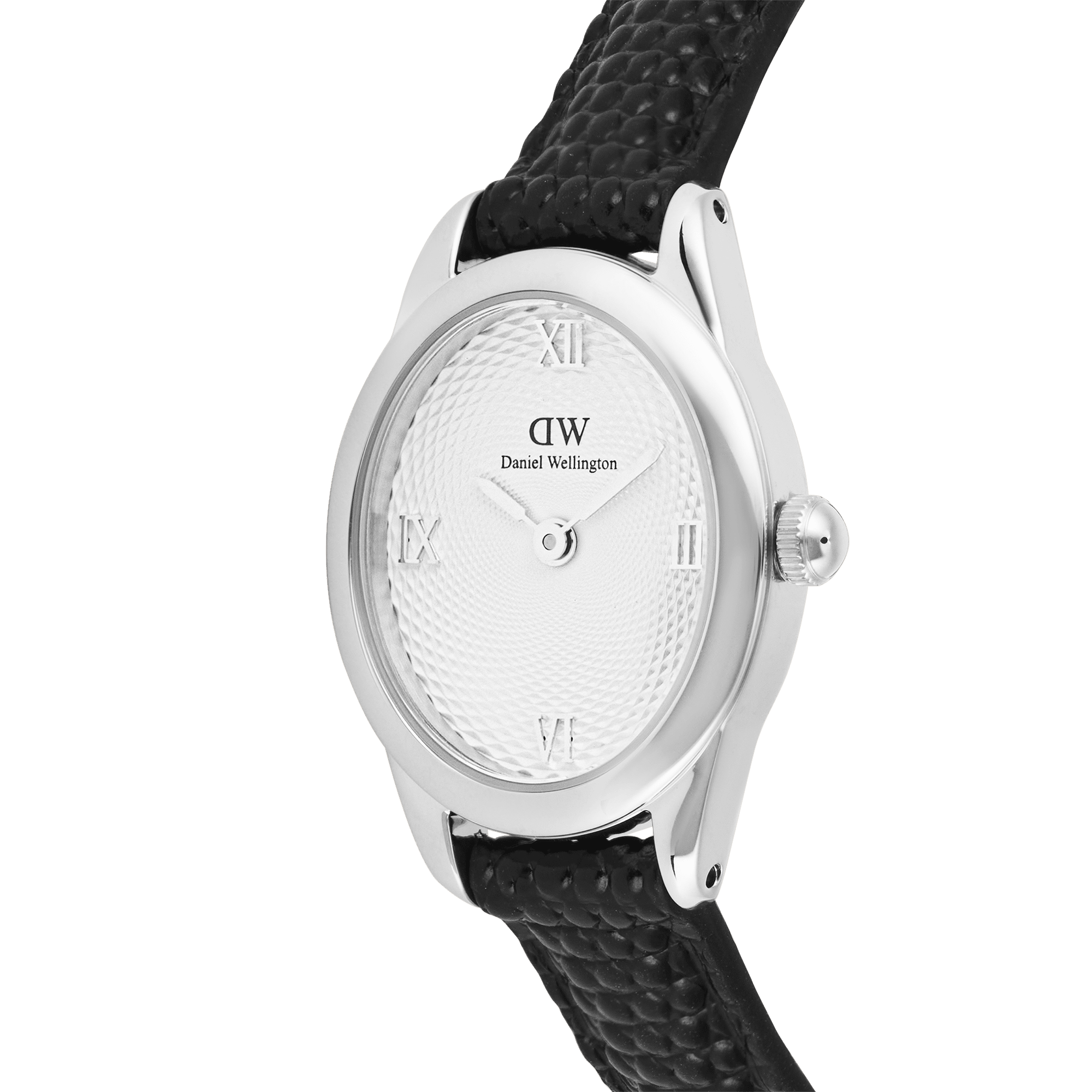 Daniel Wellington Ophelia Mini Black Lizard White Guilloché Silver DW00100887