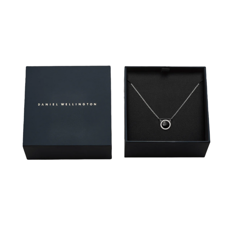 Daniel Wellington Audrey Black Agathe Silver Necklace DW00401456