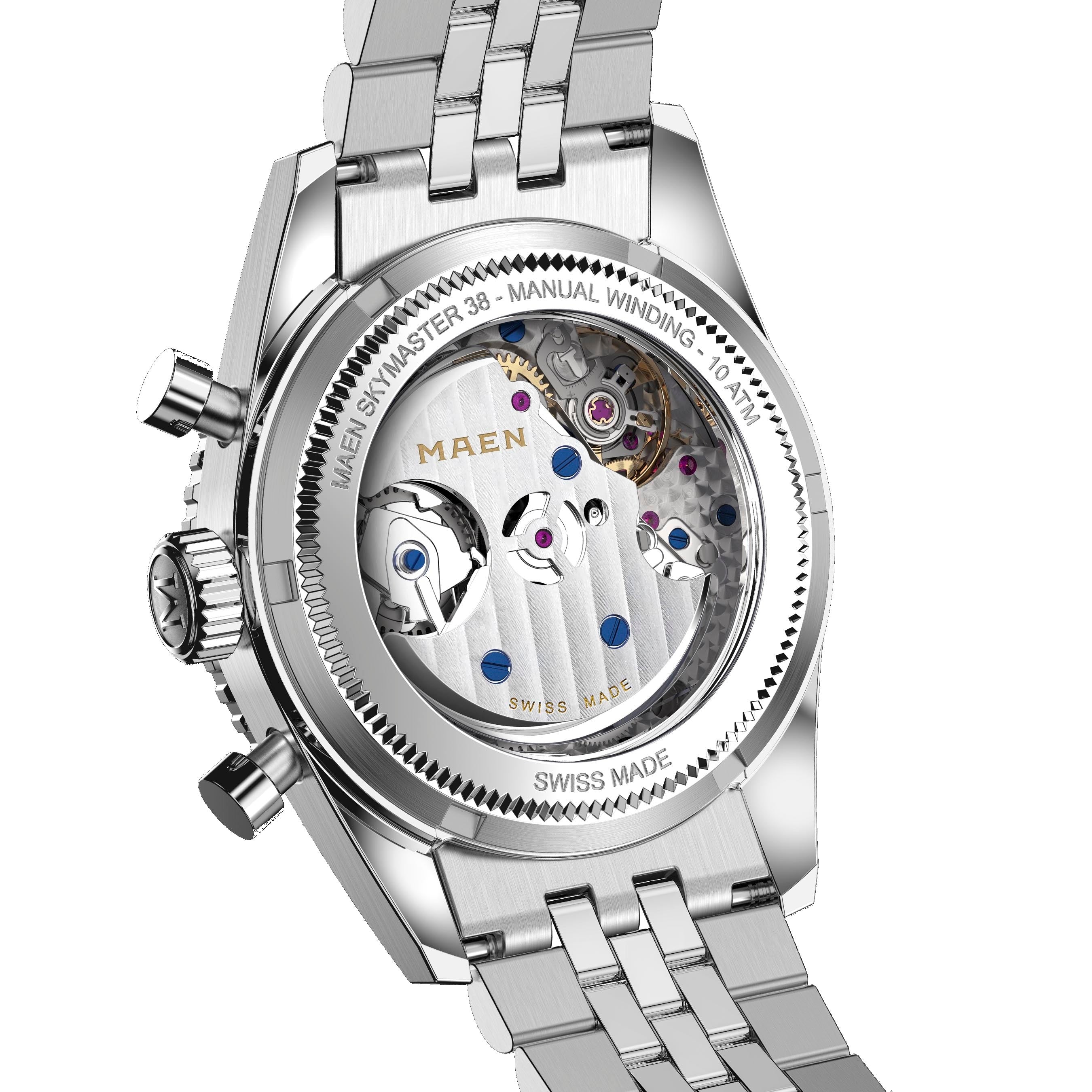 MAEN MAEN Skymaster 38 Chronograph Manual Wind Watch M6.2.1 - CASEBACK 26abc318-0de3-4ad0-af9f-a951994687b6