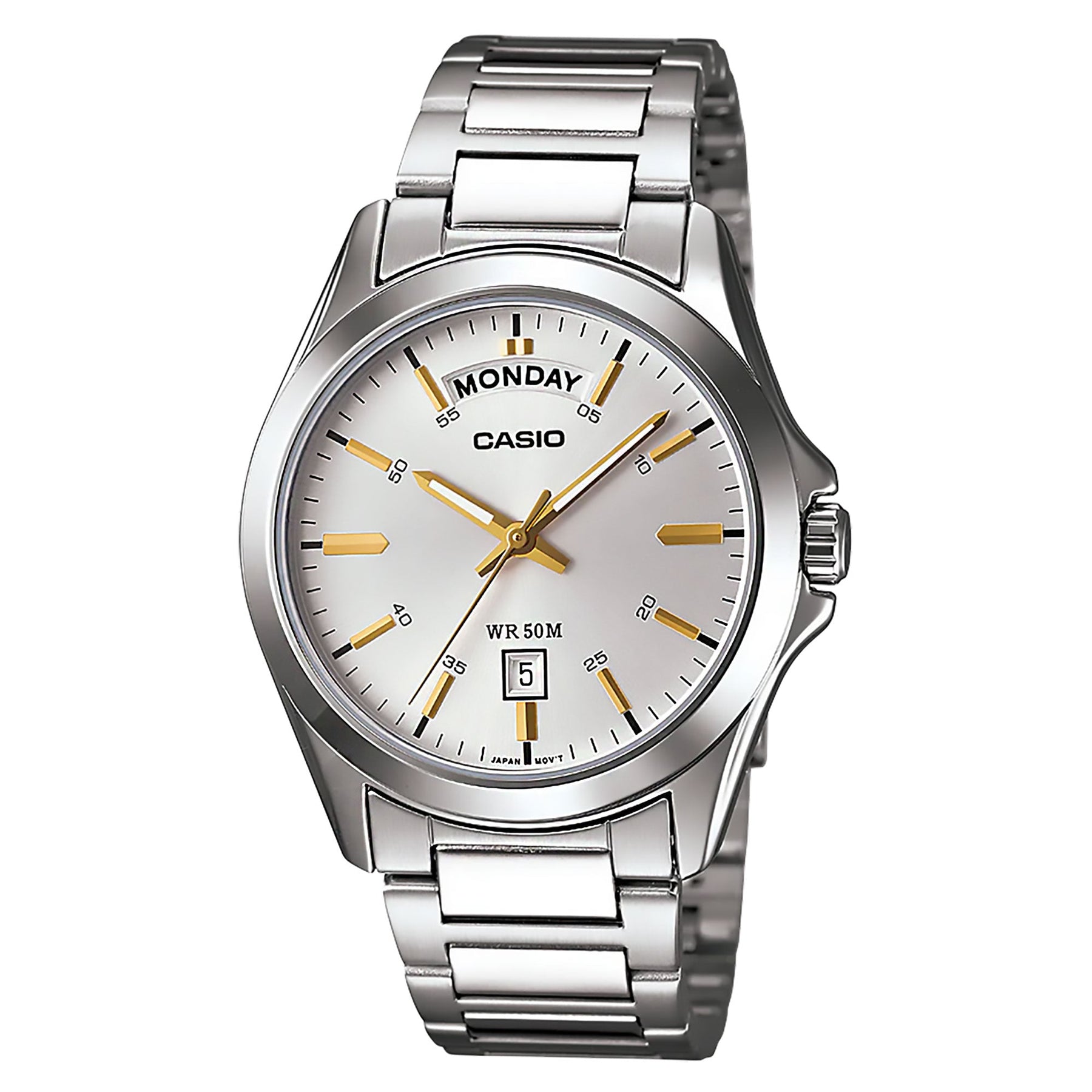 Casio Analog Day-Date Silver Dial Watch MTP1370D-7A2