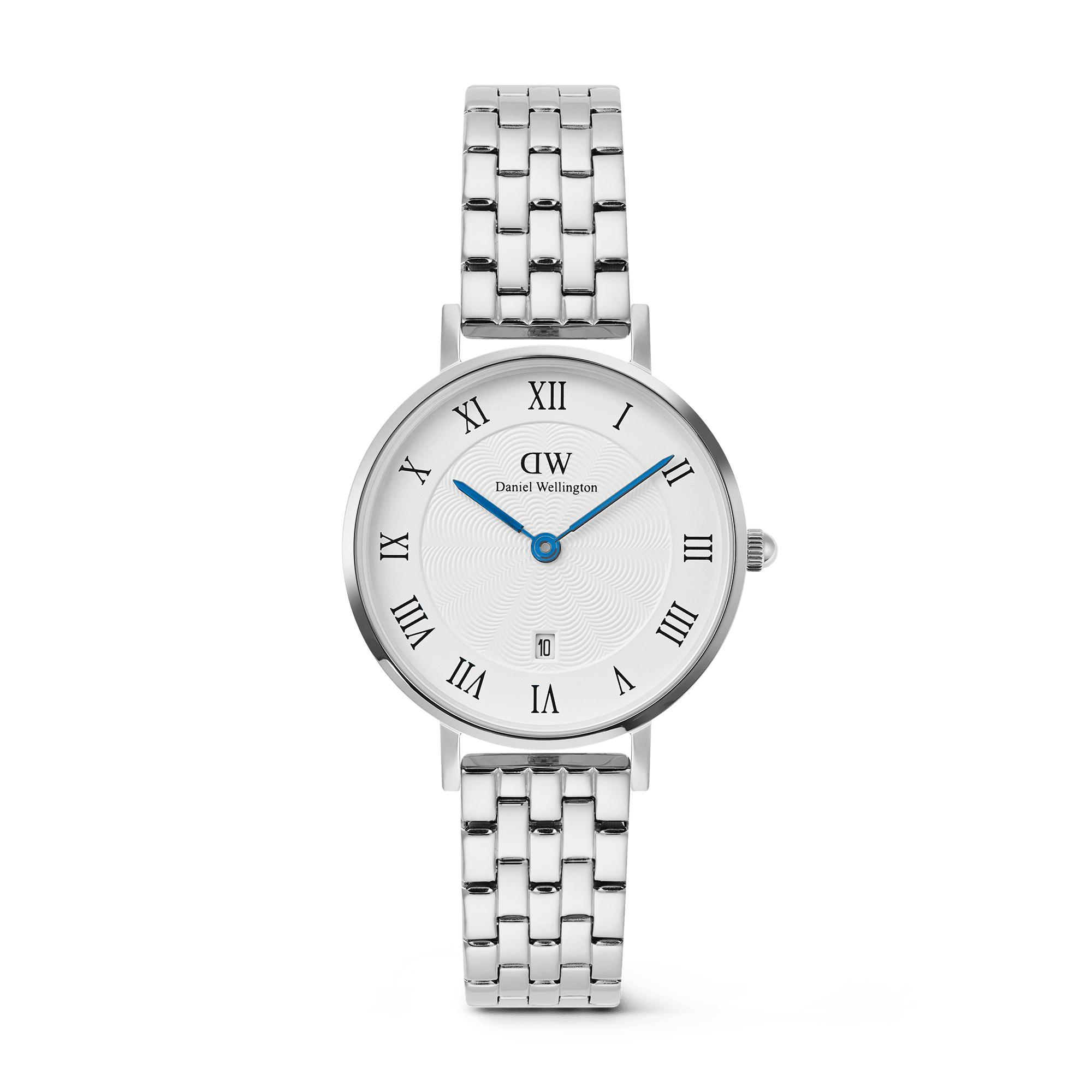 Daniel Wellington Petite Roman Numerals Date 5-link  Silver