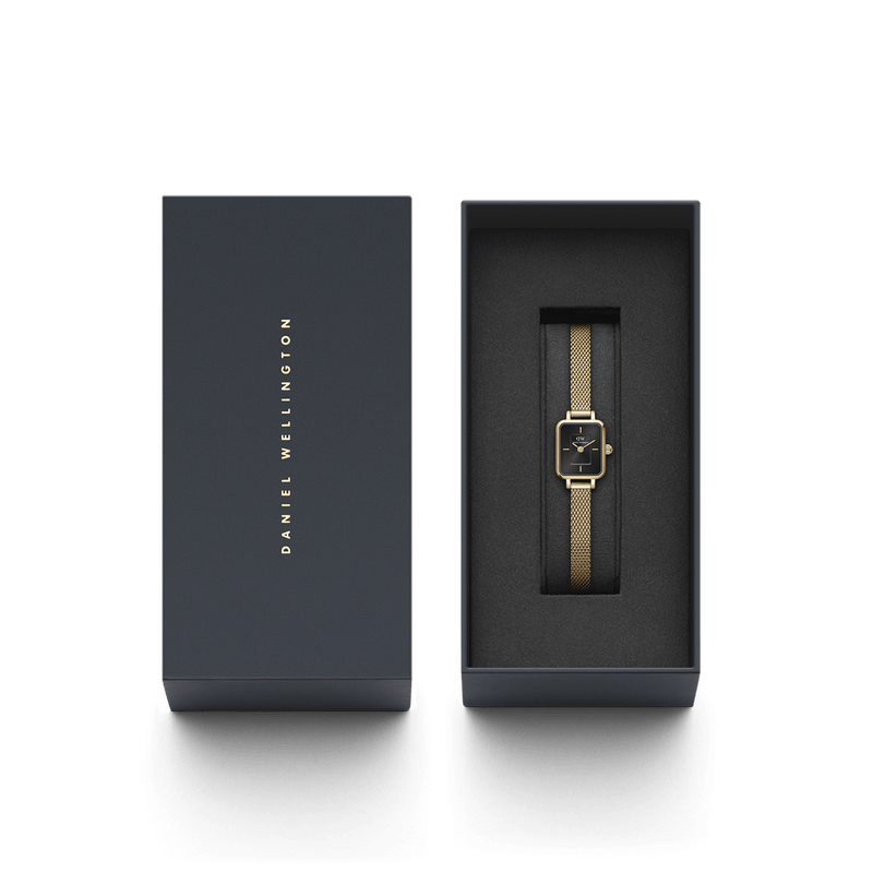 Daniel Wellington Quadro Mini 15x18mm Evergold G Black DW00100652