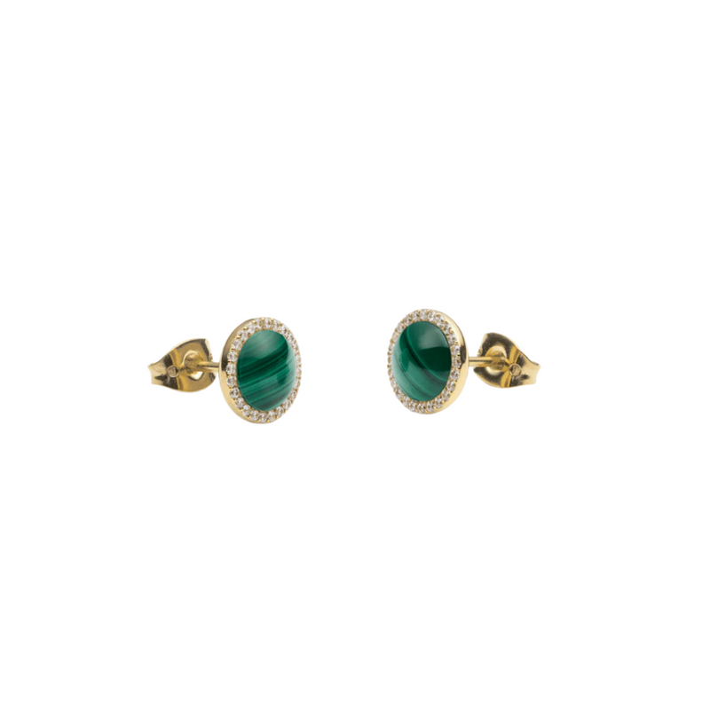 Daniel Wellington Audrey Malachite Gold Earrings DW00401407