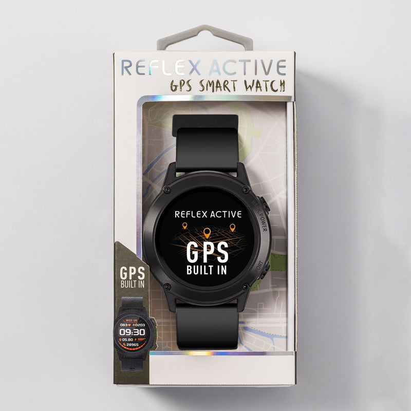 Reflex Active Series 18 Black Silicone Strap GPS Smart Watch RA18-2148