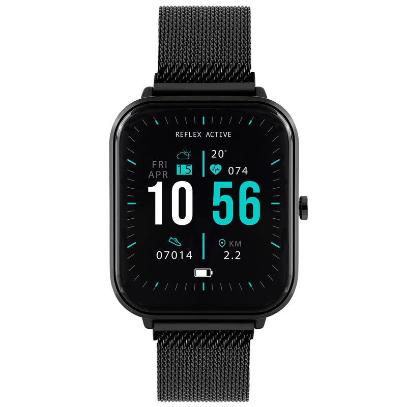 Reflex Active Series 15 Black Case Black Mesh Strap Smart Watch RA15-4074