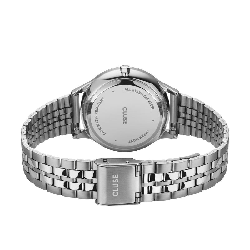 CLUSE Minuit Multifunction Full Silver Link Watch CW10703