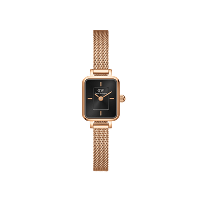 Daniel Wellington Quadro Mini Melrose Rose Gold Onyx Watch DW00100647