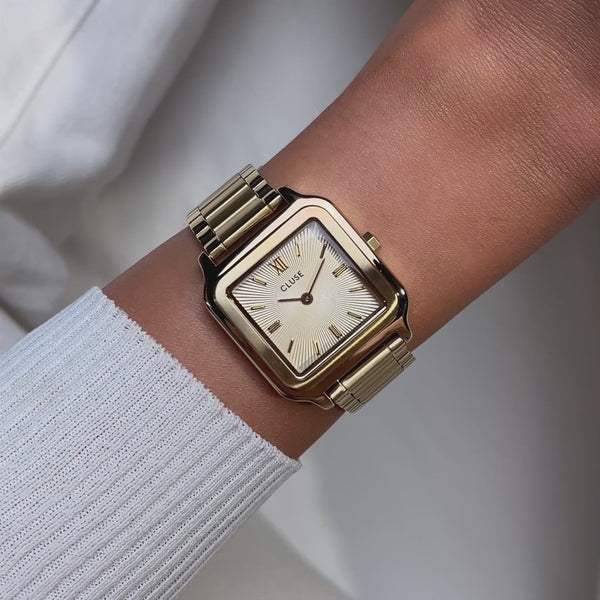 CLUSE Gracieuse Gold Dial Gold Sunray Tone Stainless Steel Bracelet CW11911