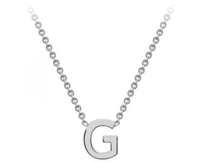 9K White Gold 'G' Initial Adjustable Letter Necklace 38/43cm