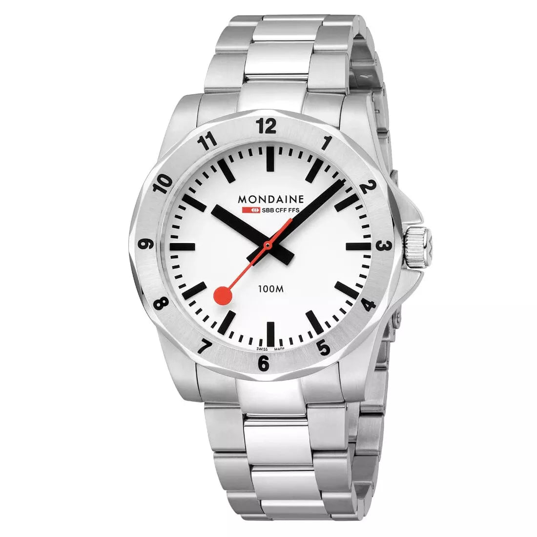 Mondaine Numeri White Dial Stainless Steel Bracelet Watch MSN.4211B.SK