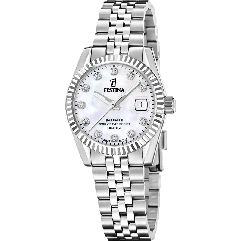 Festina Swiss Made Classic Silver Dial Stainless Steel Women’s Watch F20087/1
