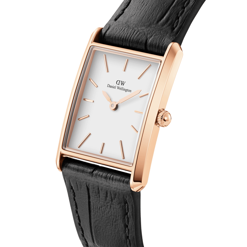 Daniel Wellington Bound Black Crocodile Rose Gold Watch DW00100693