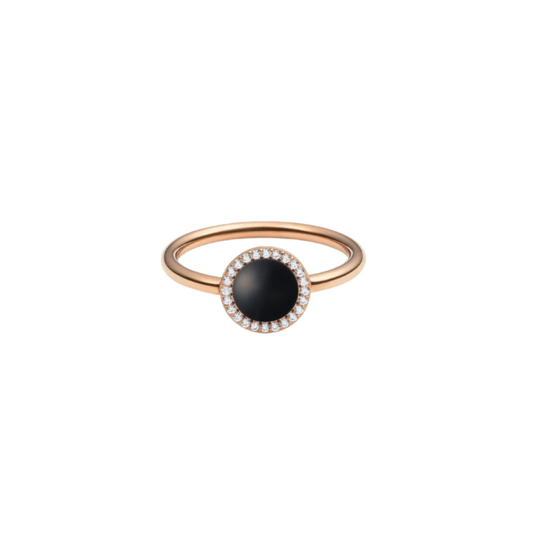 Daniel Wellington Audrey Black Agathe Rose Gold Ring