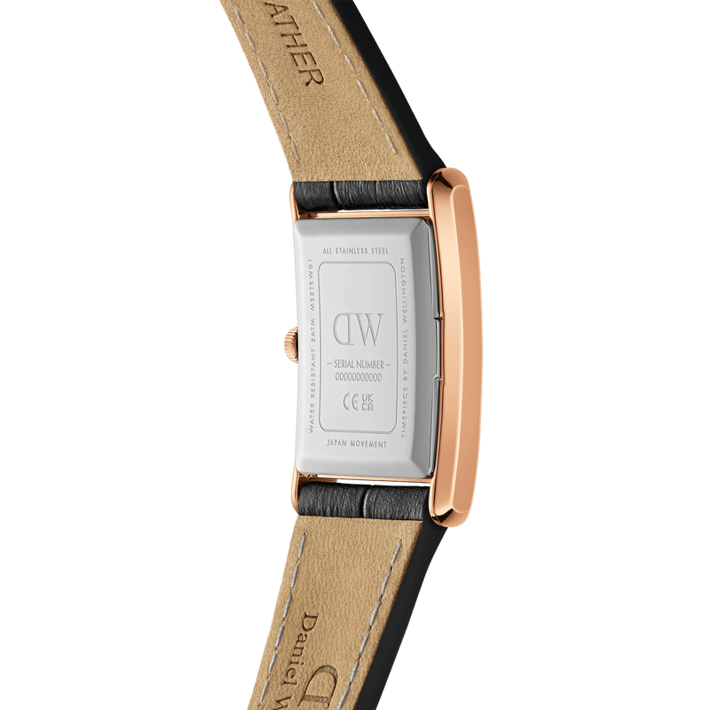 Daniel Wellington Bound Black Crocodile Rose Gold Watch DW00100693