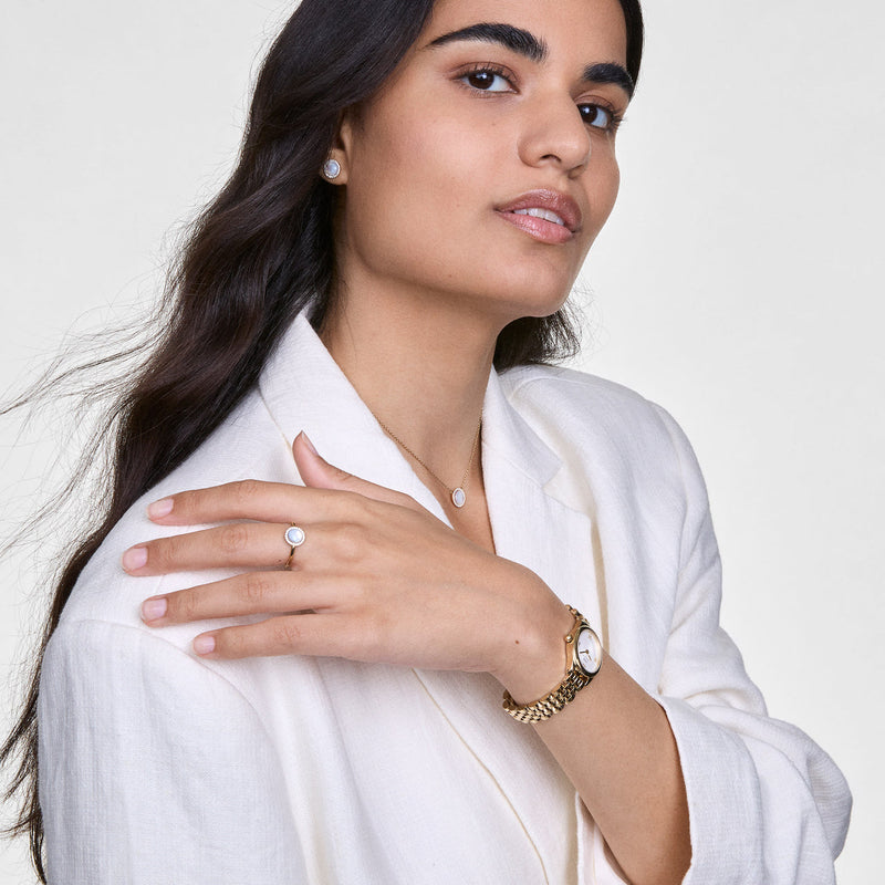 Daniel Wellington Audrey Mother of Pearl Gold Earrings