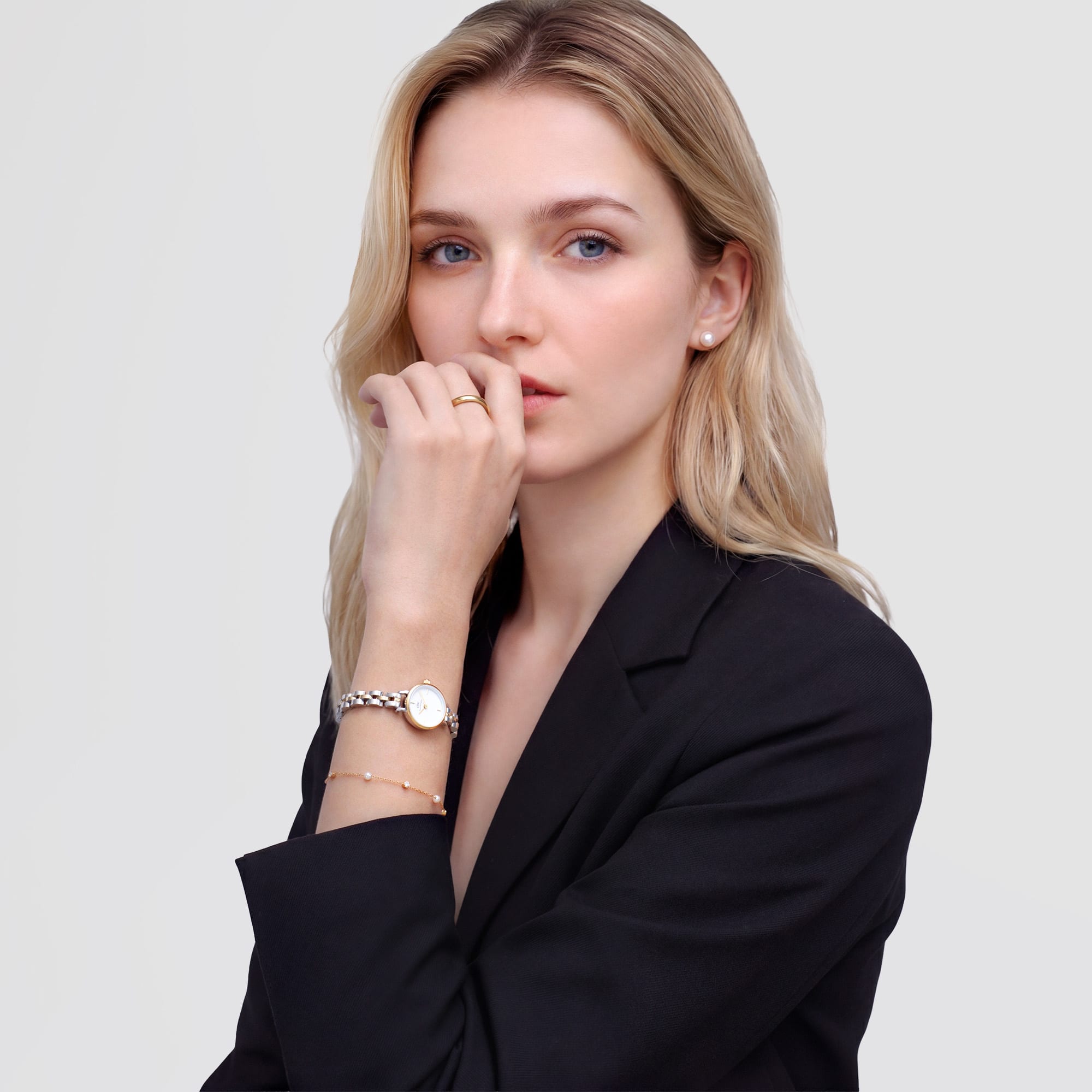 Daniel Wellington Petite Mini Arch 3-Link Two Tone Gold DW00100923