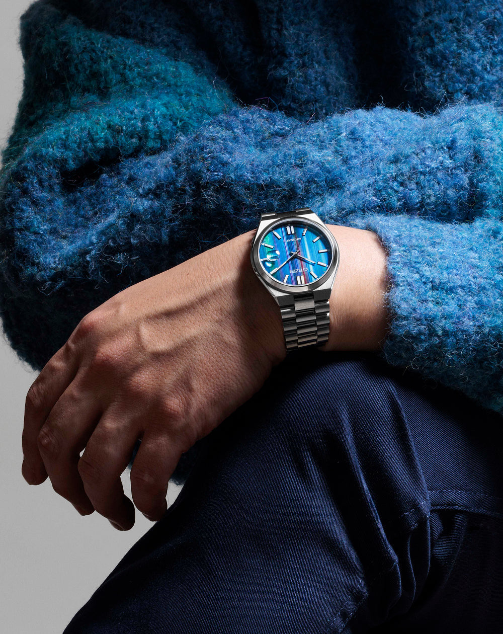 Citizen Tsuyosa Automatic Silver Stainless Steel Blue Dial Watch 