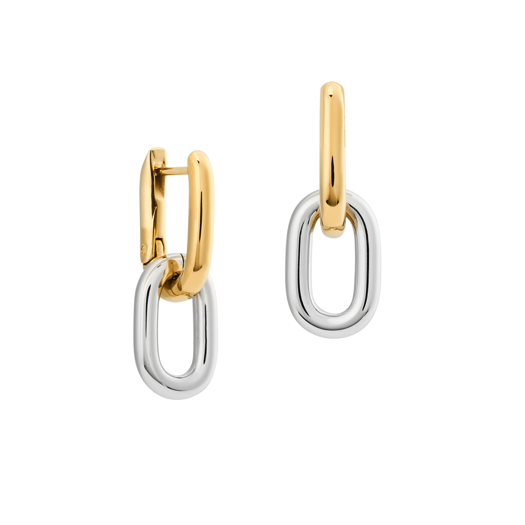 Daniel Wellington Contrast Link Earrings Two Tone Gold