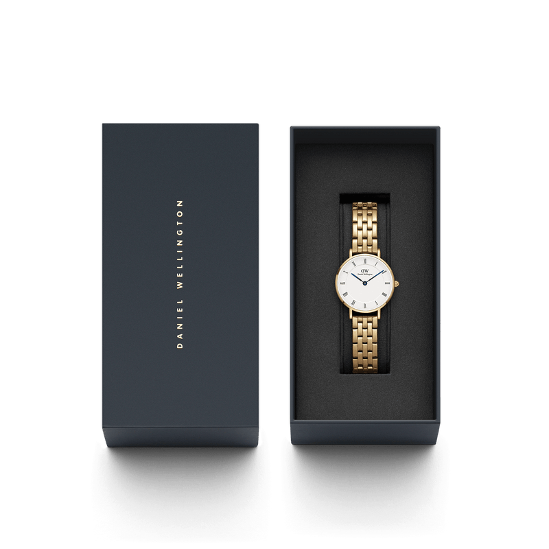 Daniel Wellington Petite Roman Numerals 5-Link Gold Watch DW00100682