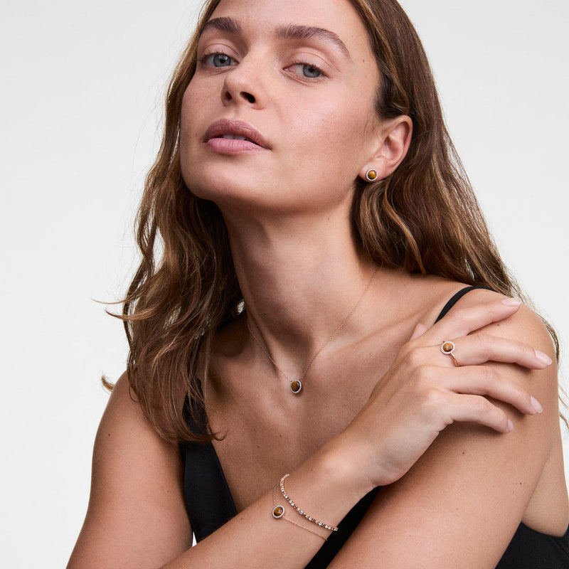Daniel Wellington Audrey Earrings Tiger Eye Rose Gold DW00401415