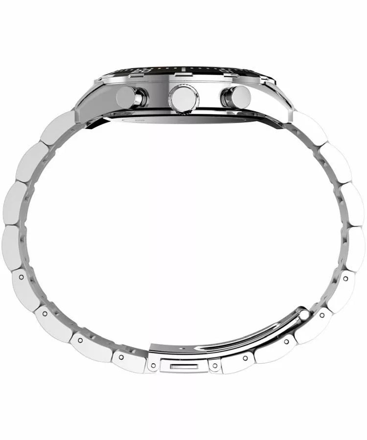 Timex Trend Ridgefield Chronograph Black Dial Stainless Steel Band Men's Watch TW2Y56900