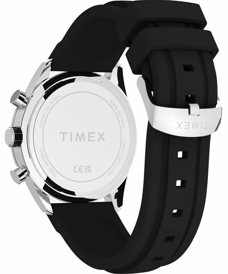 Timex Trend Ridgefield Chronograph Black Dial and Leather Band Men's Watch TW2Y62300