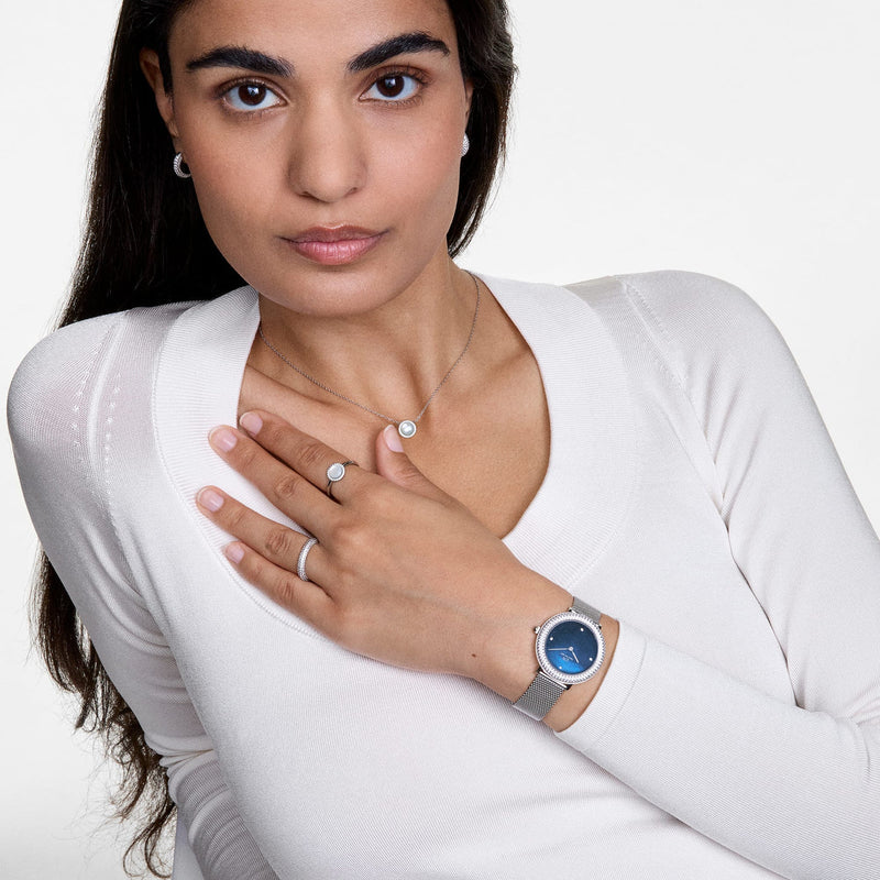 Daniel Wellington Audrey Mother of Pearl Silver Necklace DW00401453