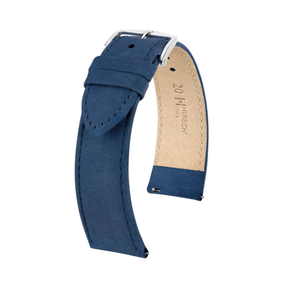 Hirsch Osiris Dark Blue Silver Buckle Watch Band