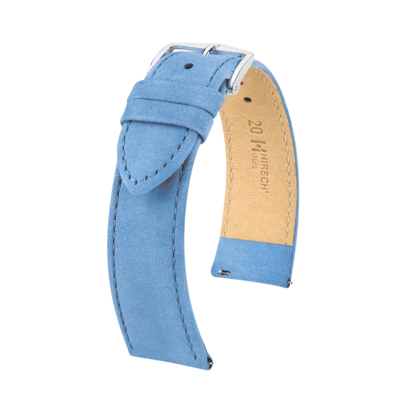 Hirsch Osiris Light Blue Silver Buckle Watch Band