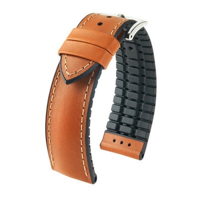 Hirsch James Golden Brown Calf Leather Performance Watch Band