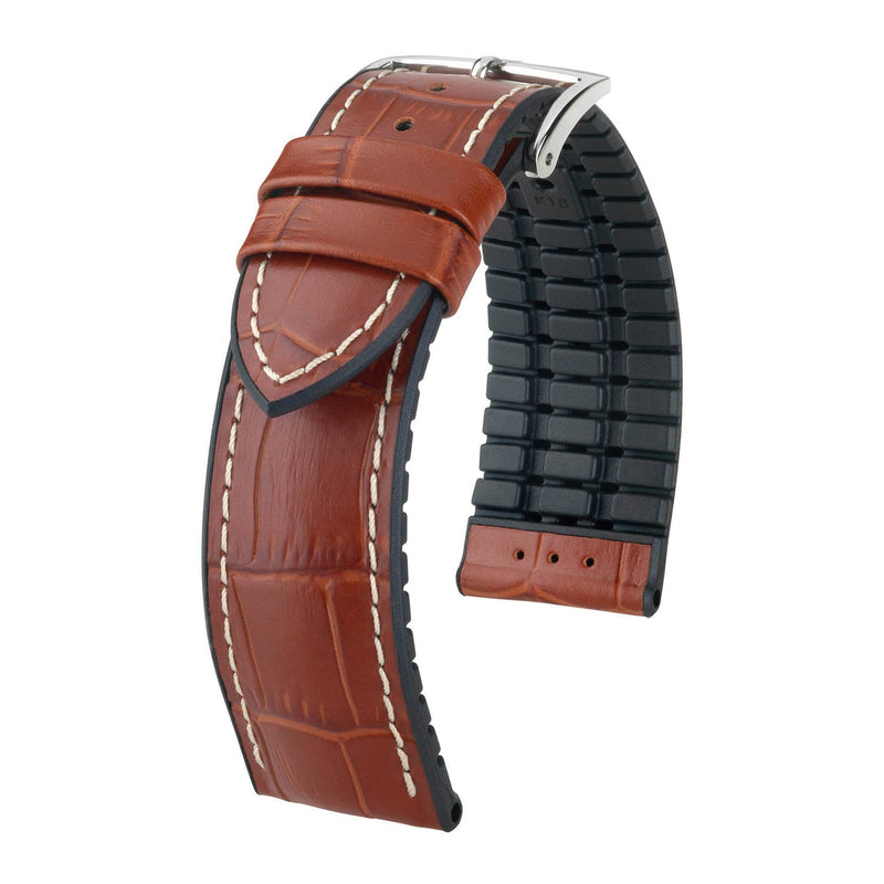 Hirsch George Golden Brown Alligator Embossed Performance Watch Band