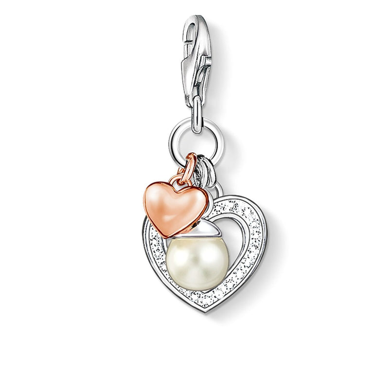 Thomas Sabo Charm Pendant "Hearts With Pearl"