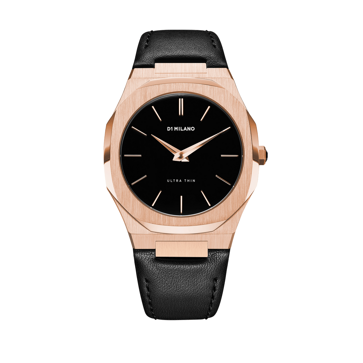 D1 Milano Ultra Slim 40mm Rose Gold Leather Watch