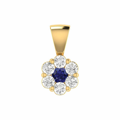 Sapphire Diamond Pendant With 0.40ct Diamonds In 9K Yellow Gold