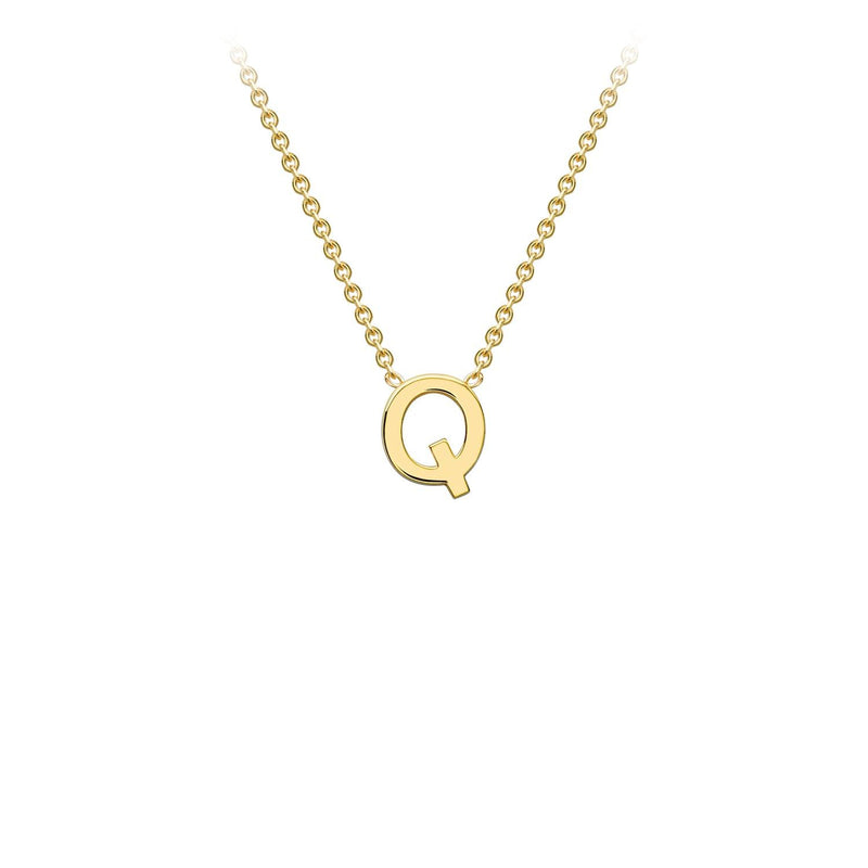 9K Yellow Gold Letter Initial Adjustable Necklace 38cm+5cm