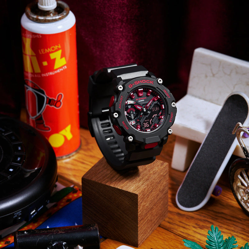 G-Shock Ignite Red Line Black Resin Band Watch GA2200BNR-1A