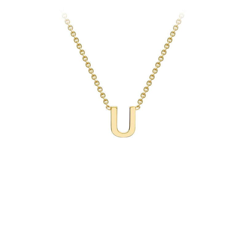 9K Yellow Gold Letter Initial Adjustable Necklace 38cm+5cm