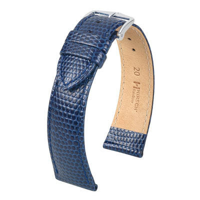 Hirsch Rainbow Blue Lizard Embossed Watch Band