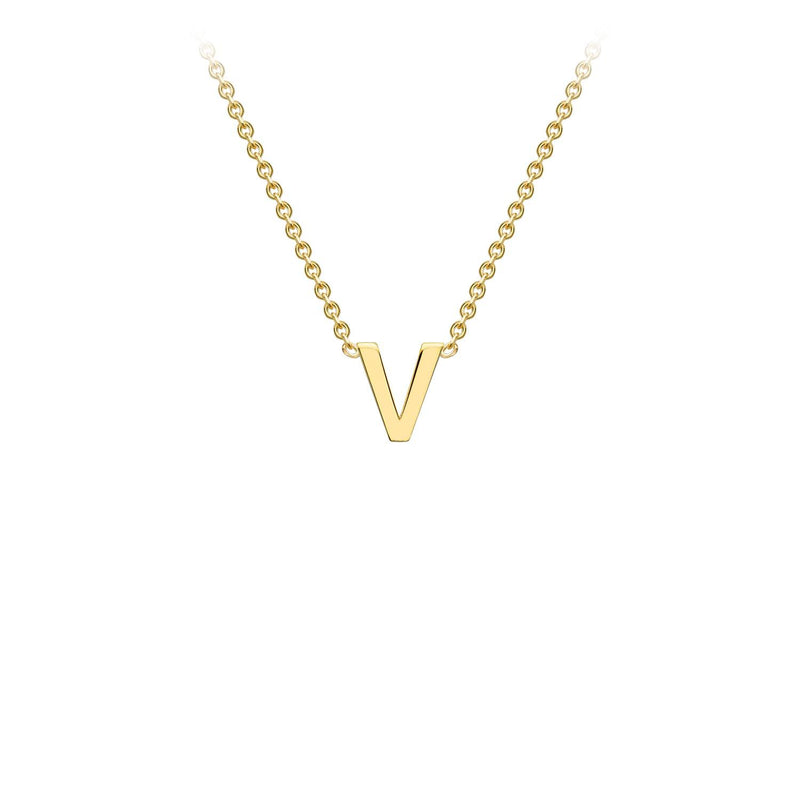 9K Yellow Gold Letter Initial Adjustable Necklace 38cm+5cm